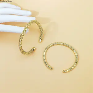 Chinese Style Braided Couple Bracelet Set, Handmade Twist Open Cuff Bangle for Men & Women, Trendy Modern Aesthetic Jewelry, Lightweight & Stylish for Daily Wear & Matching Outfits