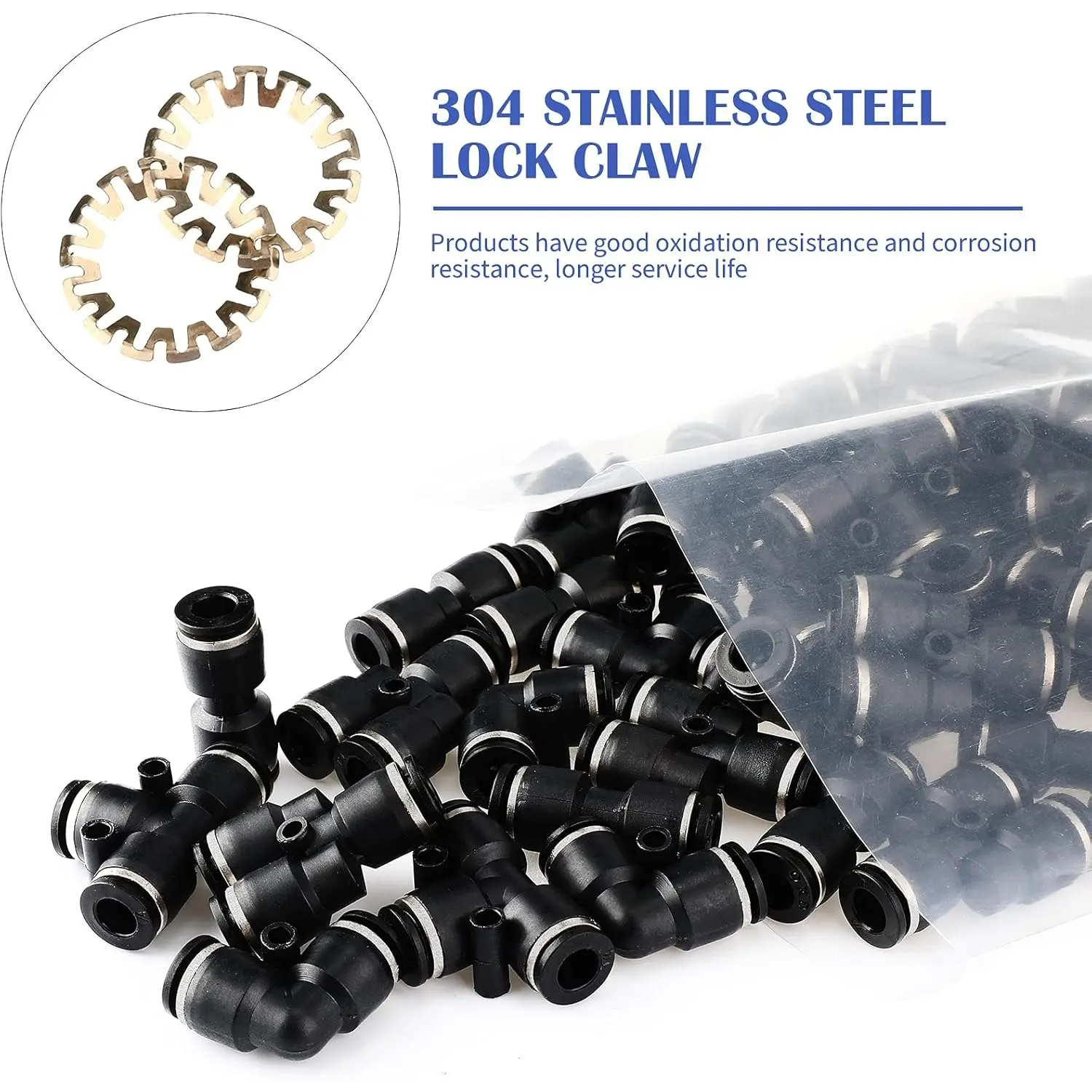 40-teiliges Pneumatik Steckverbinder Set – Schnellkupplungen Für Druckluft 0-0.9 MPa