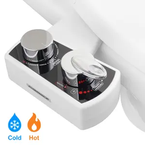 Bidet Toilet Seat Attachment & Fresh Water Sprayer (Cool & Warm Temperature Control | Easy Setup, Universal Fit, Non-Electric | Dual-Nozzle Cleaning, Adjustable Pressure, Female Wash) Adjustable Dual