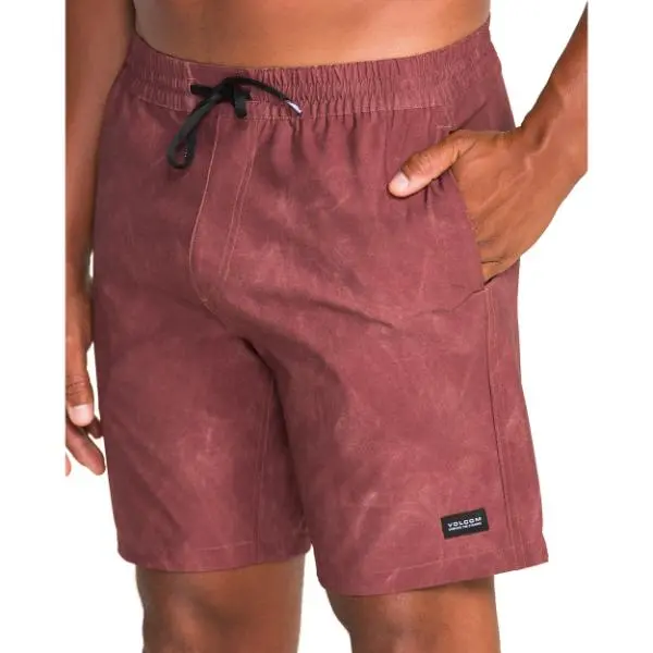 VOLCOM Tie Town EW Men's Casual Shorts - 18in Length, Stretch, Plain, Polyester-Elastane Garment with Breathable Cotton Fabric Menswear Bottoms