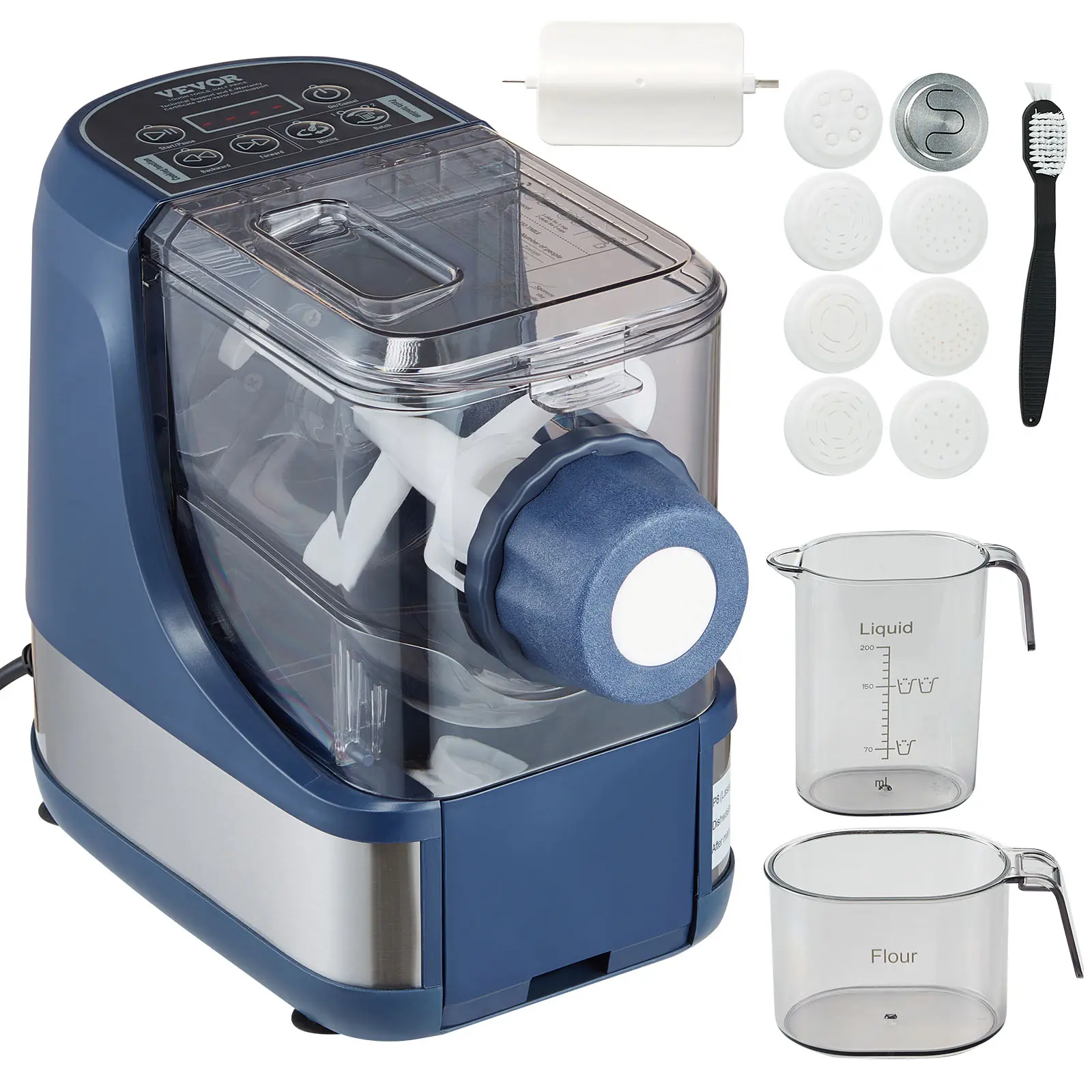 【summerfinds】VEVOR Electric Pasta Maker, 150W Automatic Noodle Maker Machine with 8 Pasta Shapes, 4 Intelligent Modes, 500g Flour Capacity Pasta Maker Machine with Measuring Cups, Cleaning Brush for Home Kitchen