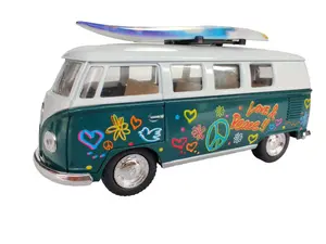 KINSMART 1:32 SCALE 5" 1962 Volkswagen Classical Bus W/Printing & surf-Board diecast KINSMART 1:32 SCALE 5" 1962 Volkswagen Classical Bus W/Printing & surf-Board diecast
