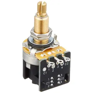 CTS 500k Push/Pull Potentiometer for Guitar - Push Pull Pot, Long Split Shaft, Audio Taper, DPDT, Coil Split, 10% Tolerance
