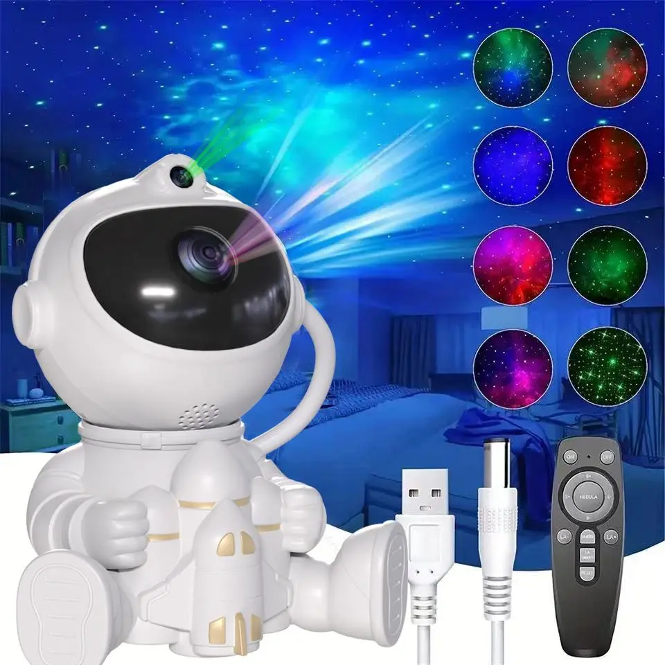 Astronaut Projector Night Light, Galaxy Light Aurora Projector Lamp, Astronaut Projection LED Color Changing Lamp, Ideal for Bedroom, Game Room, Home, Party, Christmas Gift