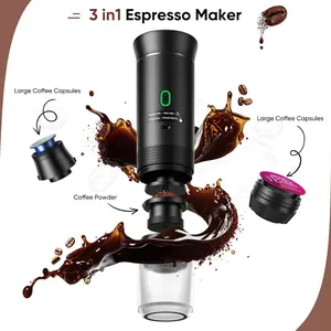 Portable Espresso maker, Travel Coffee Machine for Camping, Car Self-Heating Coffee Maker with USB-C,Compatible With Ground Coffee & NS Capsules, Portable Espresso Machine for RV, Hiking, Home TikTokShopBlackFriday Christmas Coffee Sets Gift