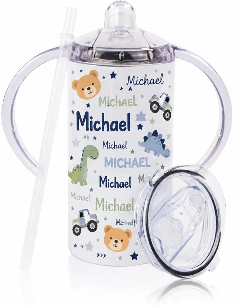 Personalized Name kids Sippy cup, 12 oz double wall insulated