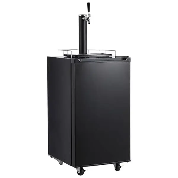97L Single Tap Kegerator, Stainless Steel Beer Dispenser with Digital Temp Control (0-10°c), Locking Casters & Drip Tray, Ready-to-Serve for Home Bar/Party