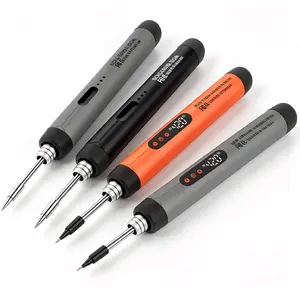 Cordless USB Rechargeable Mini Electric Soldering Iron Set - Type-C Port, 600mAh Battery, Portable Adjustable-Temp Hand Tool for Home DIY, Repair