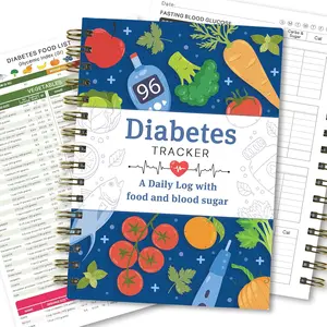Diabetes Tracker Book with Food List, Low Carb Glycemic Index Serving Size Calories Guide for Effective Management Educational Tool