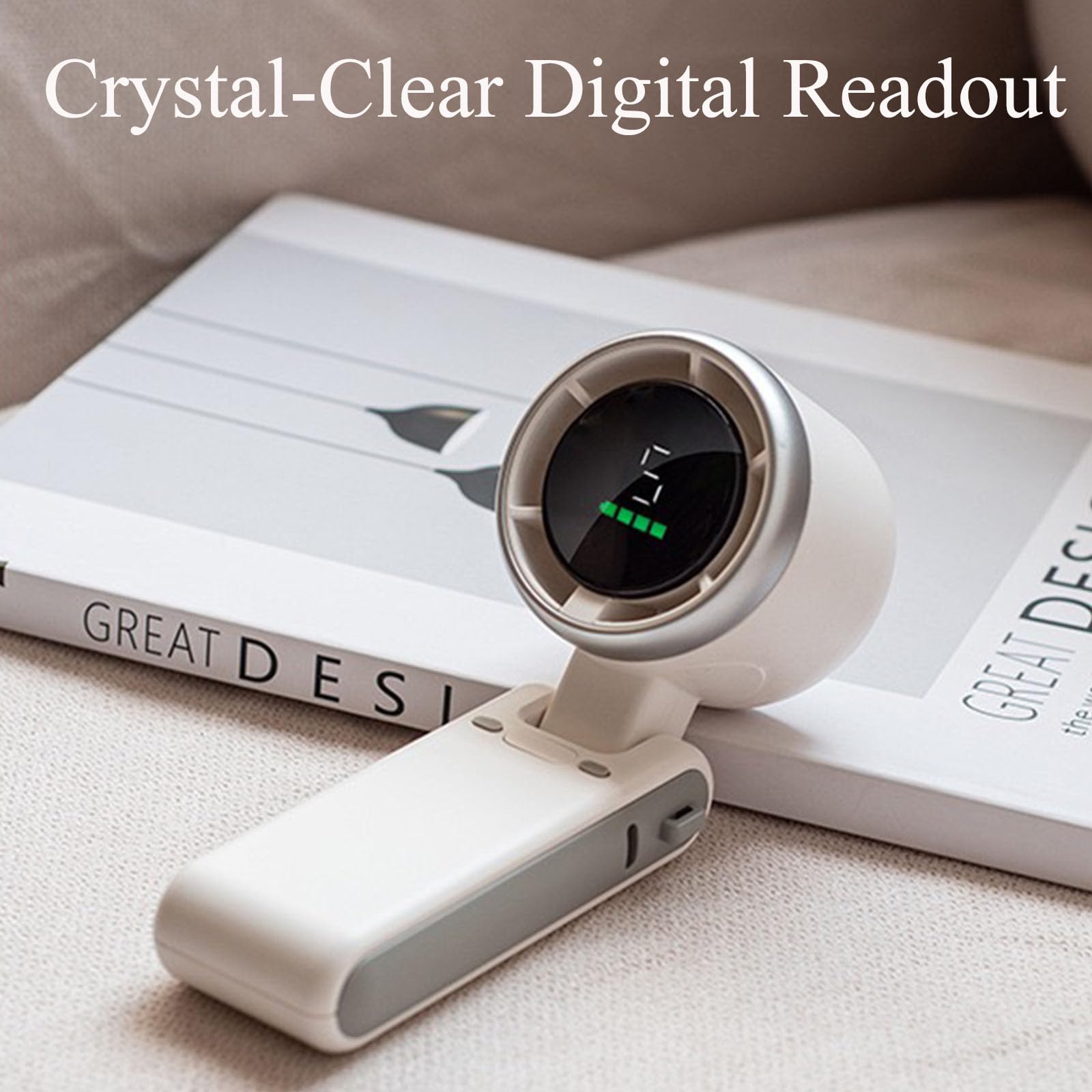 Portable Handheld Turbo Fan, 5 Gear Wind, Battery Operated, Up to 12 Working Hours, 3 IN 1 Hand Fans with Air Turbo Tech Cooling Fan for Outdoor Activities, Travel, Beach (Black)