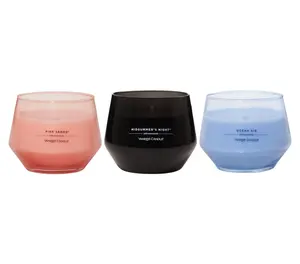 Yankee Candle Studio Candles with Essential Oils, Tides & Twilight Variety Pack, Pink Sands, Midsummer's Night, and Ocean's Air, 10 Ounce (Pack of 3)