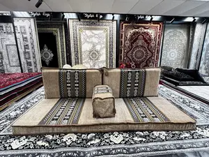 Light Brown Luxurious Majlis – 4-Piece Traditional Arabic Floor Sofa Set for Living Room & Lounge