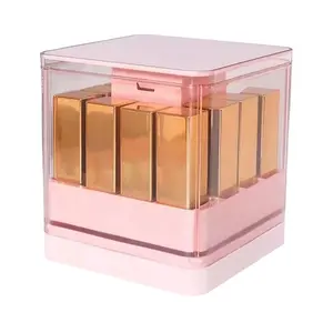 Makeup Storage Organizer | Lipstick Perfume Display Holder | Transparent Compact Cosmetic Organizer with 12 Slots for Home Bathroom Desk Dresser Counter Travel Accessories