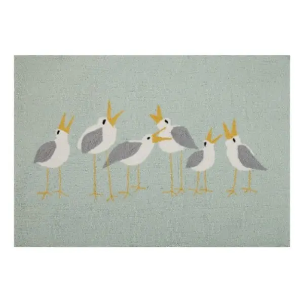 Peking Handicraft 30KN285C03 2 x 3 ft. Seagulls Hook Rug