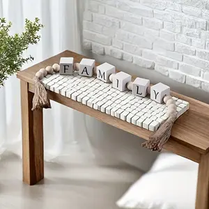 Wood Bead Fringe String, Square Letter Decor, Vintage Tassel Home Decoration, Perfect Gift, 1 Piece, Wooden Beads Jewelry, Home Decor Ornaments