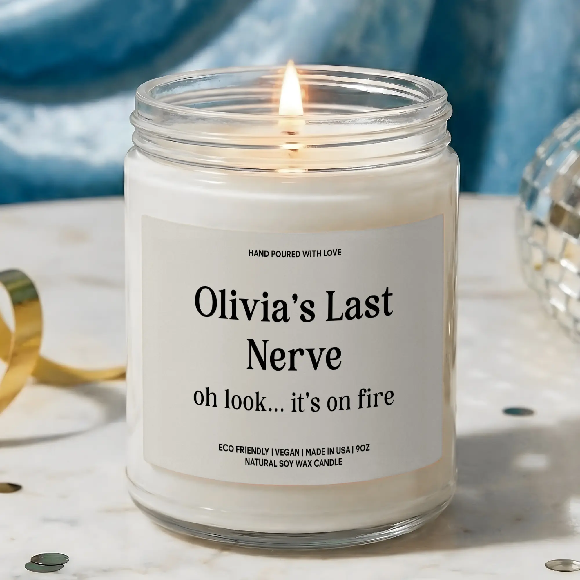 MAKEAGIFT Custom Birthday Vegan Soy Candle, Custom Message Gift, Best Gifts For Her, Funny Gag Candle, Personalized Gift, Custom Name Candles