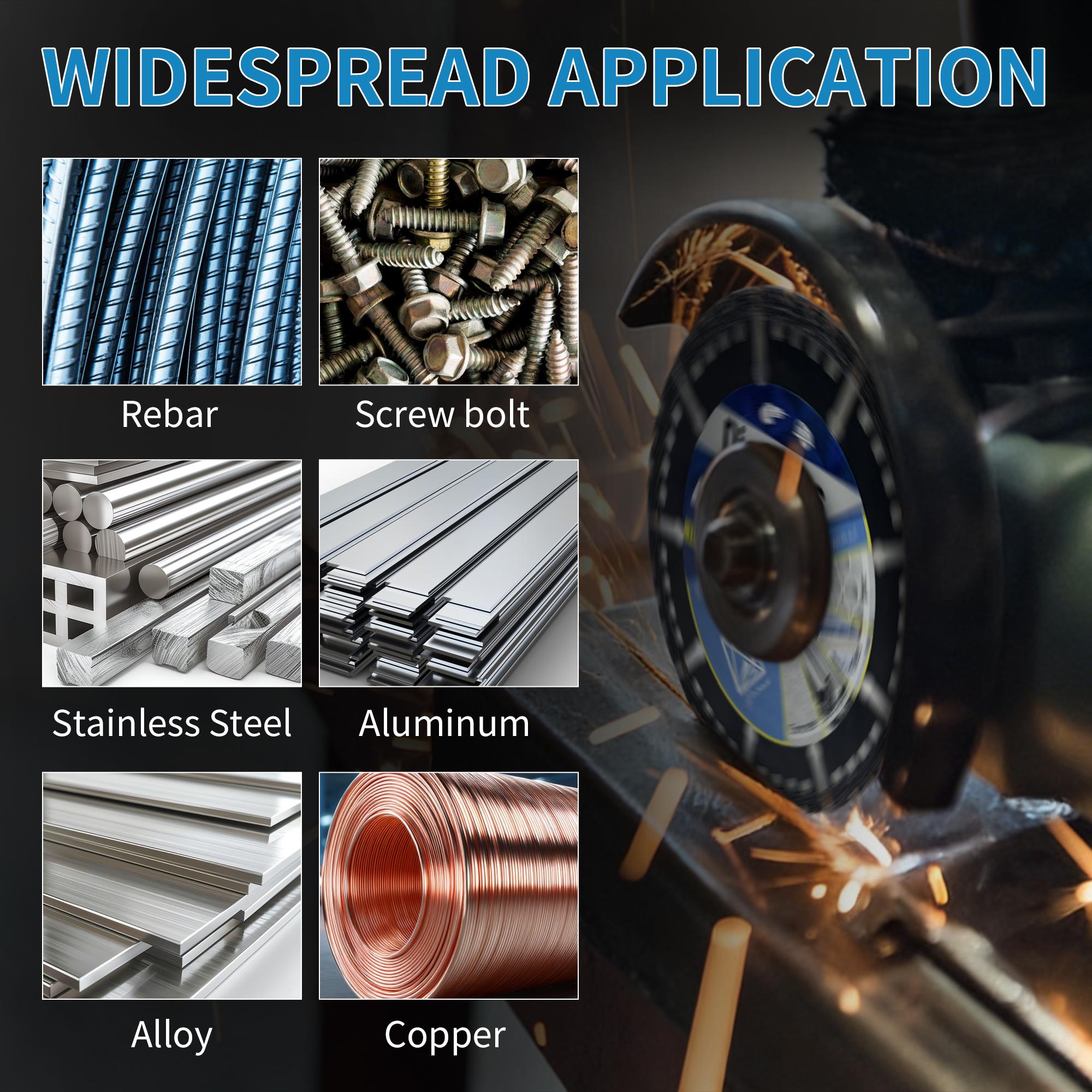 Angle grinder cutting blade iron cutting saw blade for metal alloy stainless steel angle iron rebar brazed diamond grinding wheel sharp durable fit for 4.5 inch grinder metalworking