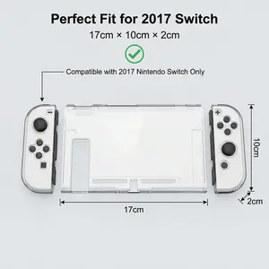 Protective case for Switch (2017 model), 3-in-1 detachable TPU anti-slip protective cover, compatible with Switch console and Joy-Con controllers (transparent)