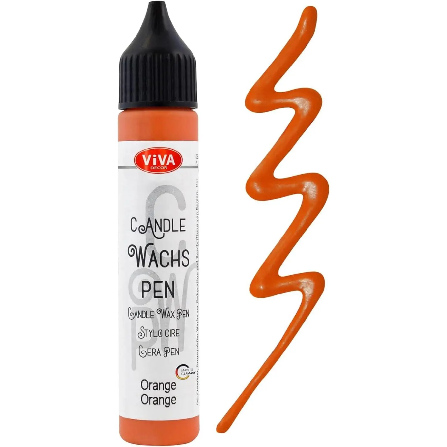 Viva Decor Candle Pen 0.95 FL oz - Orange - | Wax Paint for Candles | Candle Wax Pen for Custom Designs | Safe Candle Paint | Ideal for Decorating Candles for Special Occasions | DIY Projects