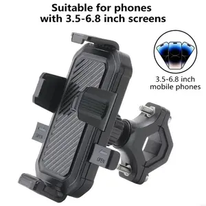 360° Rotatable Universal Smartphone Holder, Waterproof Bike Handlebar Grip Mount with Easy Installation for 4.7-6.8 in Phones, Adjustable Navigation Stand for Outdoor Cycling & Motorcycle Accessories,summerwins
