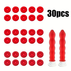 30-Pack Silicone Tube Protector Caps – Red Tube Caps, for Drying and Protection of Sealant and Caulk Tubes