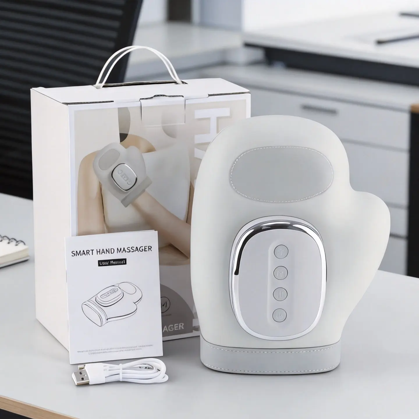 New Electric Hand Massager St-1802a, Airbag Compression Roller, Wrist Finger Massage, Portable Vibrating Glove, Non-Button Cell Battery