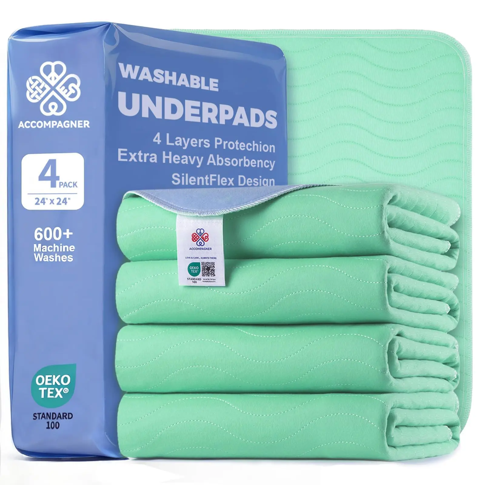 Ultimate Leak-Proof Reusable Bed Pads – Super Absorbent Silent Quiet Non-Slip for Adults, Pets & Baby Changing – Machine Washable 600+ Times ECO Friendly