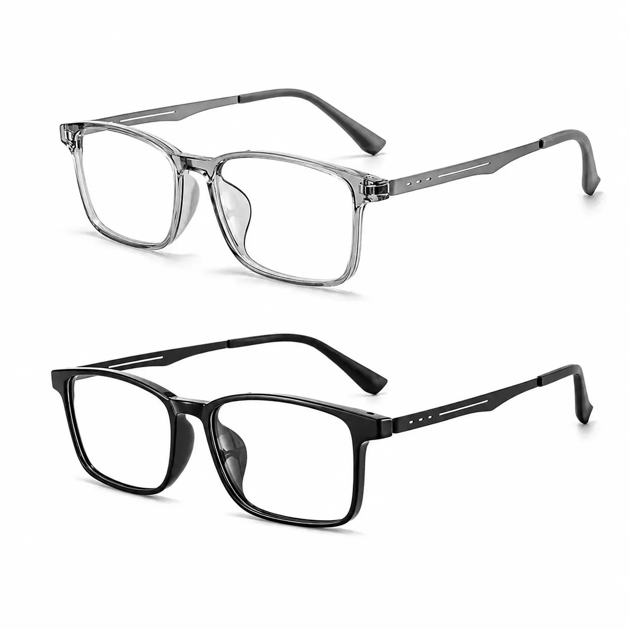 Retro Square Blue Light Blocking Glasses, Lightweight TR90 Frame with Titanium Temples, Prescription-Ready Optical Eyewear for Men and Women
