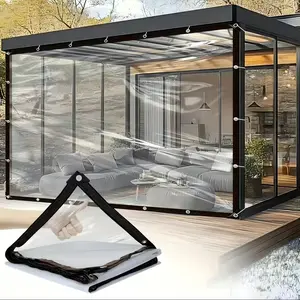 10x13 ft Clear Heavy-Duty Waterproof Tarp & Sunshade – Upgraded Tear-Resistant, Quick Installation for Patio, Greenhouse, Chicken Coop, Porch & Seasonal Decor