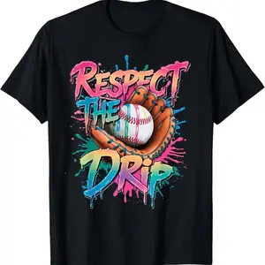 Spark Your Style with 100 Percent Cotton Baseball Inspired Ice Cream Drip Youth T Shirt
