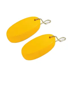 Cute 2-Pack Yellow Oval Boat Float Keychains, Fashion Accessories with Metal Chain for Easy Attachment