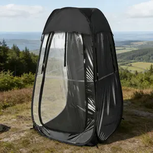 Portable Pop Up Sports Tent Ideal Shelter for Outdoor Sports Events Fishing and Camping Protection from Cold Wind and Rain Black