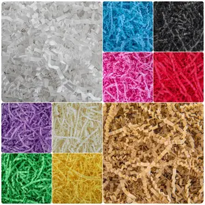 Wrinkled Paper Filler Sheets, 100g Bag Bright Color Wavy Papers, Ideal for Gift Baskets, Crafts, Gift Wrapping Supplies, Easter Christmas New Year Decorations