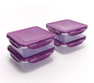 LocknLock Set of (4) 5-Cup Square Containers