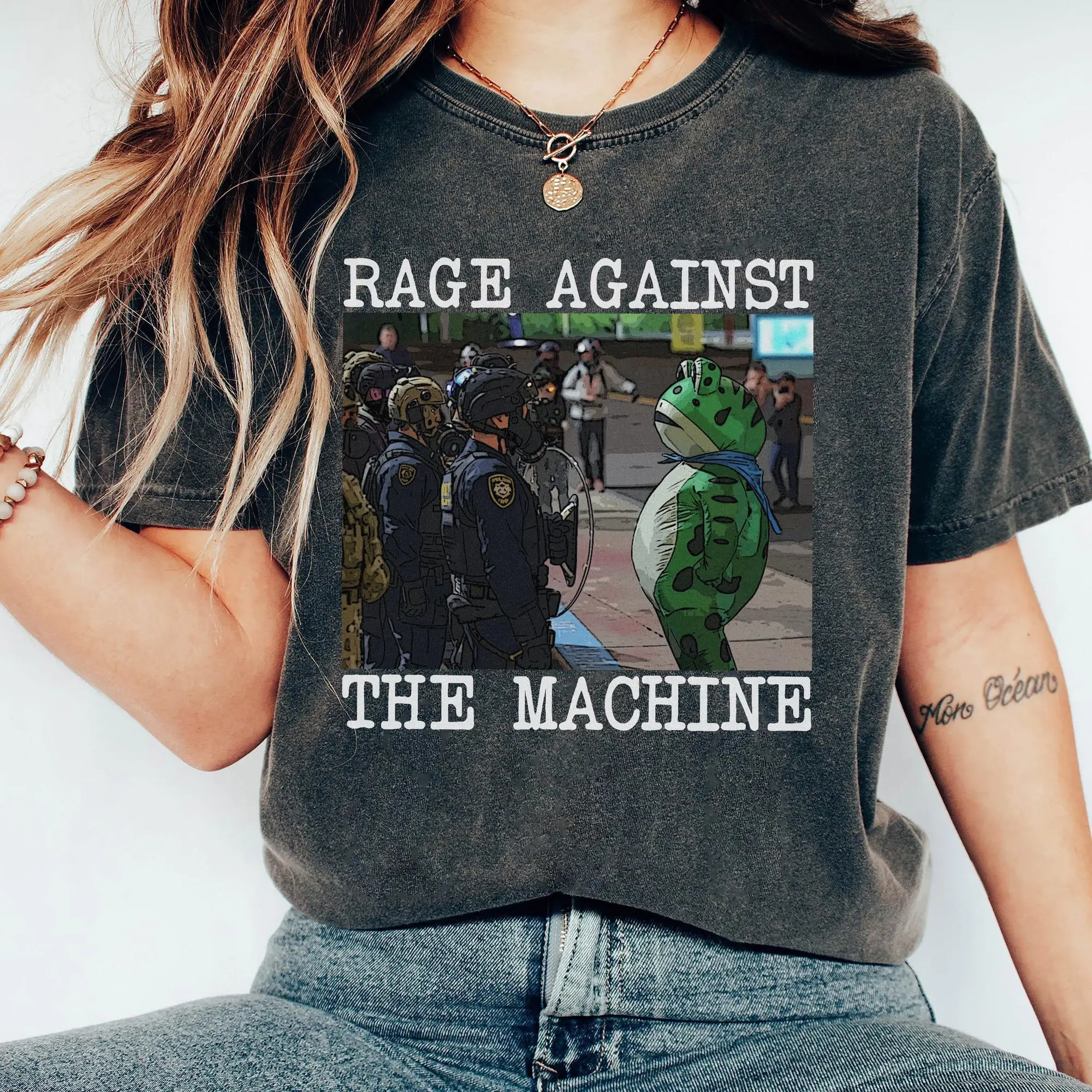 Portland Frog Protest Shirt, rage against the machine Shirt, Hands Off Portland shirt, ICE out of Portland