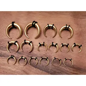 8 Pairs Gold Steel Pinchers 0g-14g Horseshoes Tapers gauges 0g 2g 4g 6g 8g 10g 12g 14g septum ear stretching kit 0 2 4 6 8 10 12 14 gauge