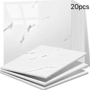 20pcs Peel and Stick Backsplash Tile， Self Adhesive Marble Tile for Wall, PVC Waterproof Shower Wall Panels, Back Splash Stick on Tiles for Kitchen Bathroom Living Room (Not Real Tile)