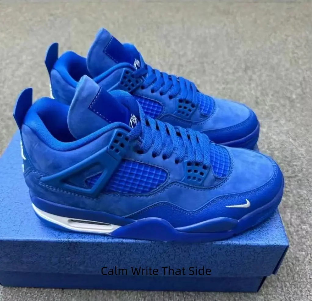 Full Royal Blue Mid Top Retro Basketball Sneakers for Men Women, Soft Suede Upper with Mesh Panel, Cushioned Air Sole Trendy Street Shoes for Daily OOTD and Street Photography