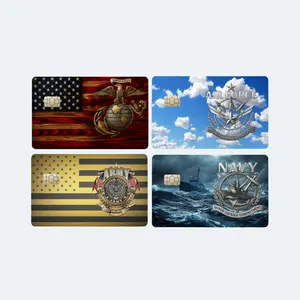 Military Card Cover with American Flag Vinyl Sticker for Credit Debit EBT Cards Patriotic Military Design Secure Storage & Versatile Use