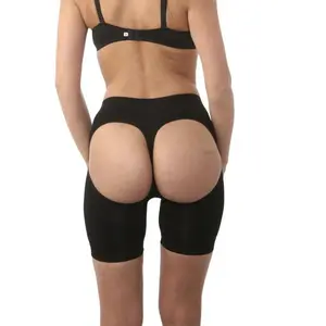 Forever-Foxy Seamless Butt Lifter Boyshort 8069BK Black Nylon Spandex Shapewear Thigh Trimmer for Women