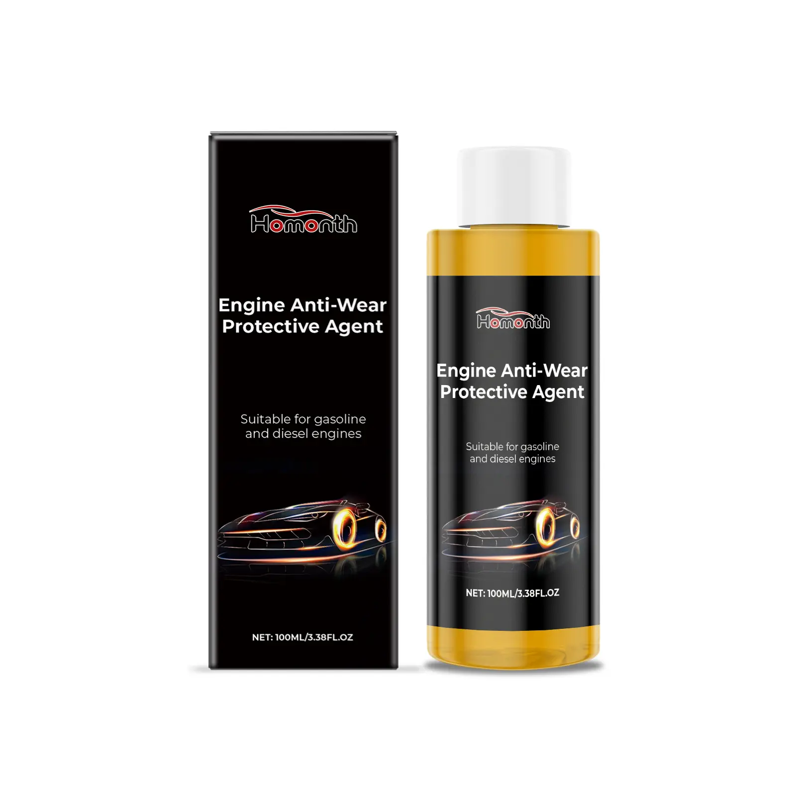Homonth 100ml Engine Anti-Wear Protector Liquid Oil Additive - Sodium Tripolyphosphates & Sodium Gluconates Formula, Car Care Essential, Optimizes Friction, Enhances Performance, Improves Efficiency, Delays Aging