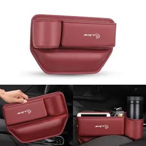 Dodge Charger Avenger Magnum Srt Hellcat Leather Car Seat Gap Organizer, Multifunction Console Crevice Filler, Side Storage Box with Cup Holder