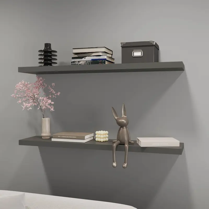 Greer Floating Shelf in Melamine x2, Grey