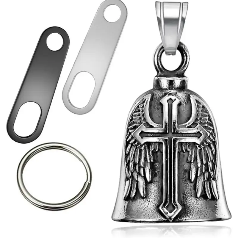 Guardian Angel Motorcycle Bell Handful Good Luck Bells Drive Safe Pendant Accessories Lead-Free Pewter Bike Bell Motorbike Protection