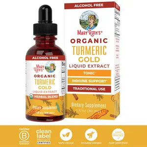 MaryRuth's Organic Turmeric Gold Liquid Drops - Black Pepper - Cassia Cinnamon Bark - Ginger Root - Immune Support - USDA Organic - Non-GMO - Vegan