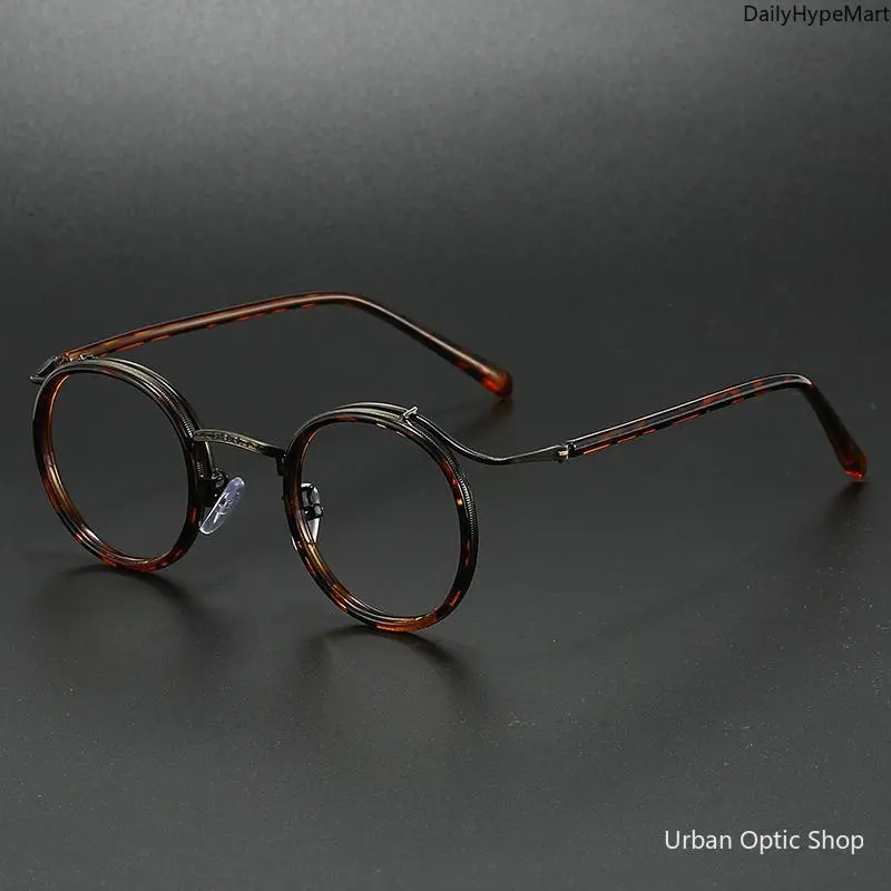 Unisex Retro Round Full-Rim Circle Frame Glasses - Anti-Blue Light, Lightweight Stainless Steel Eyewear for Business, Casual, Commute Daily Use, Fashion Accessory, Casual Stylish Glasses, Classic Fashion Glasses