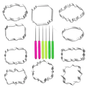 17 Pcs Molds Stainless Steel Cookie Cutter with Cookie Lettering and Storage Bag Set Cookie Fudge Dough Cutter Kitchen Baking Tools Easy To Clean Fondant DIY Mold Forming Tool