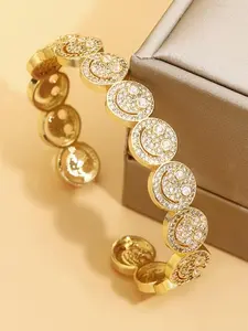 Luxurious Copper Chain Bracelet with Sparkling Cubic Zirconia Stones, Casual All-Season Accessory for Women & Girls, Exquisite Bracelet, Trendy Stack Bangle, Stackable Bracelets, Matching Copper Bangles