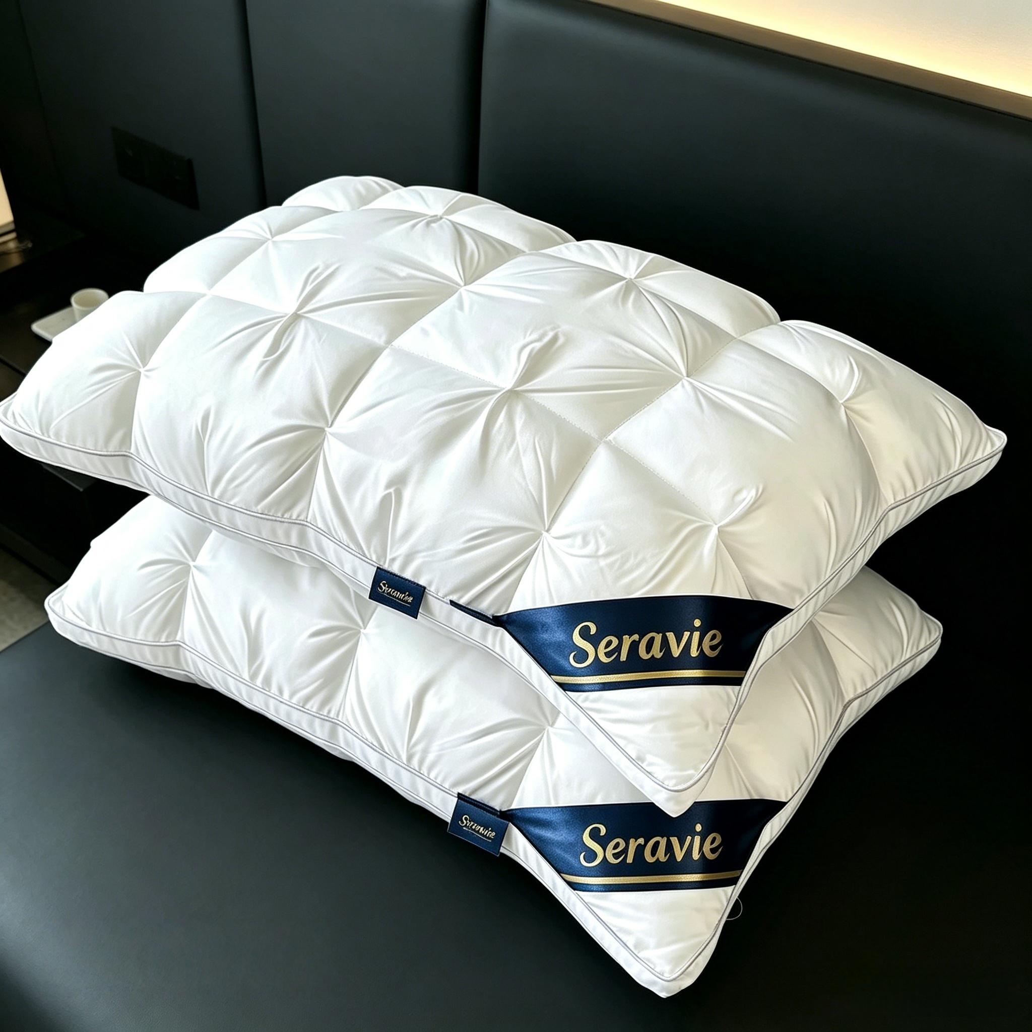 Luxury 5-Star Hotel-Quality Bed Pillows - 900g Ultra-Fluffy Breathable Down AlternSleeping Cushion, Full/King Sizes Bedding Accessory,back to school,back to school shopping,home decor