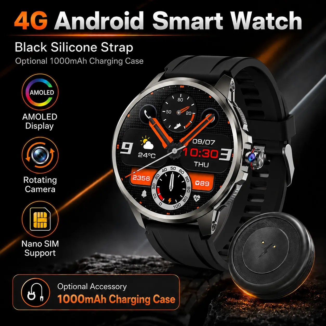 Original H99 Smart Watch Android Watches 1.95inch Amoled Screen Men's Smartwatch With Calls With 6MP Rotating Camera GPS WIFI Sim Card Slot